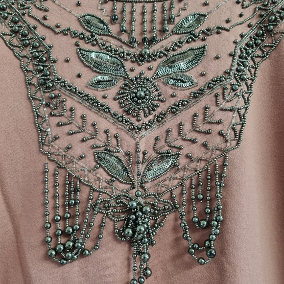 Vtg toyshop pink sweater with beaded detail uk 14 - Picture 4 of 7